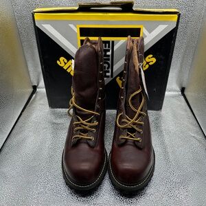 Lehigh Safety Shoes 11 W Brown 8" Leather Logger Steel Toe Boot Insulated